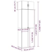 Opbergkast 70x42,5x225 cm bewerkt hout sonoma eikenkleurig - thumbnail