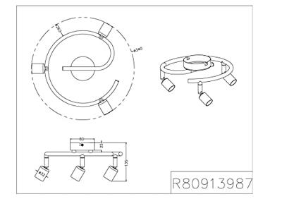 Trio SpotParis 3-lichts zwart - R80913932