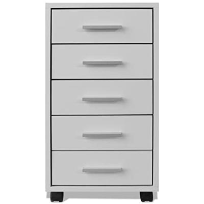 Kantoor ladeblok op wielen 5 lades wit