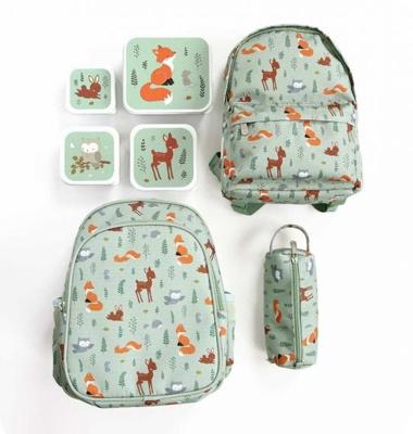 Set van 4 lunchboxen voor kinderen AMIS DE LA FORÊT A Little Lovely Company mintgroen - thumbnail