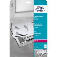 Avery-Zweckform 3482 3482 Zelfklevende folie DIN A4 Laser (zwart/wit) Transparant 25 stuk(s) - thumbnail