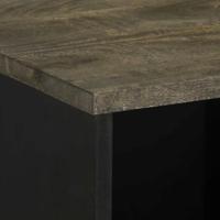 Dressoir 80x33x75 cm massief mangohout zwart - thumbnail