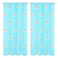 vidaXL Kindergordijnen verduisterend 140x240 cm regenboog blauw 2 st - thumbnail