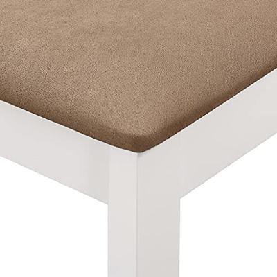 Eetkamerstoelen met kussens 2 st massief hout wit