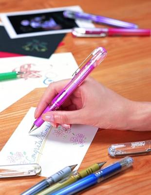 Gelschrijver pentel k230m m metallic zilver | 12 stuks