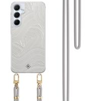 Samsung Galaxy A15 hoesje met grijs koord - Abstract waves - thumbnail