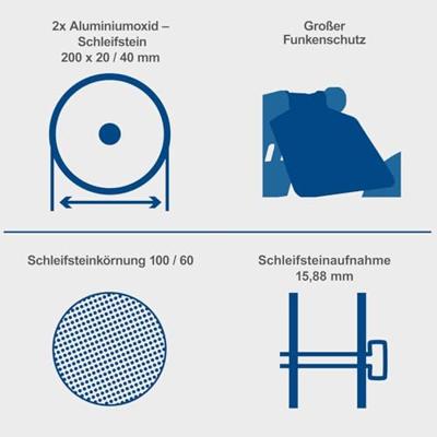 Scheppach SM200AL 230-240V Dubbele slijpmachine - 5903110901