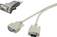 Renkforce USB 2.0, Serieel Aansluitkabel [1x USB-A 2.0 stekker - 1x D-sub stekker 9-polig] 1.00 m Vergulde steekcontact - thumbnail
