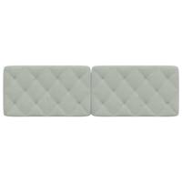 Hoofdbordkussen 160 cm fluweel lichtgrijs - thumbnail