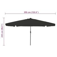 Parasol met LED-verlichting Ø395x245 cm zwart - thumbnail