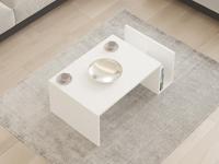 MEMO Salontafel - Wit - Opklapbaar blad & Geïntegreerde opbergruimte - B 86,8 cm x D 32,4 cm x H 50 cm - thumbnail