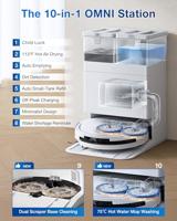 ECOVACS DEEBOT T50 OMNI - Robotstofzuiger met dock - 15000 Pa - Uitschuifbare zijborstel en dweil - ZeroTangle - thumbnail