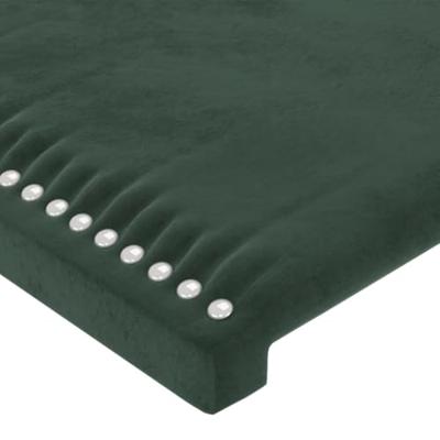 Hoofdbord met randen 93x23x118/128 cm fluweel donkergroen