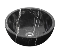 Plieger Round waskom - 38x38x13.6cm - marmer zwart washbasin 38 marble black - thumbnail