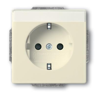 Busch-Jaeger Steckdosen-Einsatz sav/ews mit Besch. feld2P+E16A 20 EUN wandcontactdoos CEE 7/3 Koolstof, Crème