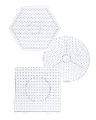 Set van 3 pegboards voor strijkkralen BASIC MEDIUM FOLIA doorzichtig