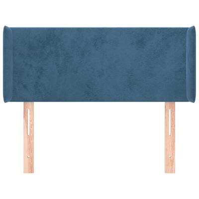 Hoofdbord met randen 147x16x78/88 cm fluweel donkerblauw