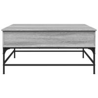 Salontafel 95x95x45 cm bewerkt hout en metaal grijs sonoma - thumbnail