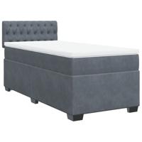 Boxspring met matras fluweel donkergrijs 80x200 cm - thumbnail