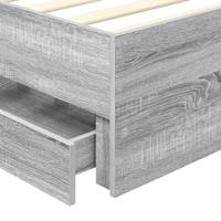 Bedframe met lade Grijze Sonoma 100 x 200 cm Geconstrueerd hout - thumbnail