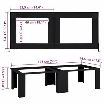 Wasmachine Pedestal 2 pcs Zwart 64 x 55 x 32.5 cm Staal