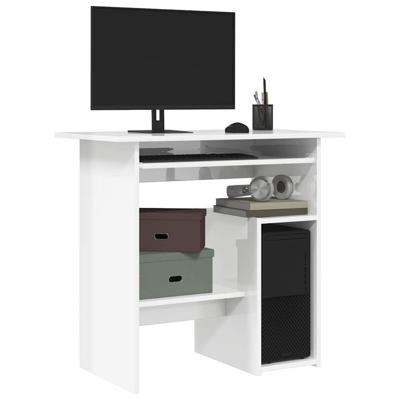 Bureau 80x45x74 cm spaanplaat hoogglans wit