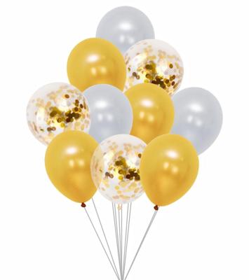 Ballonnenset Wit/Goud (10 stuks / 30 CM)