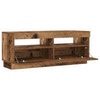 Tv-meubel met LED 100x35x40 cm bewerkt hout oud hout - thumbnail