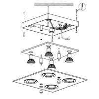 Eglo Led plafondlampCabo Square 4x3w - 3000K - 29cm chroom - 30931 - thumbnail