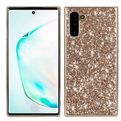 Plating glittery poeder schokbestendig TPU Case voor Galaxy Note 10 (goud)