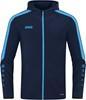 JAKO 6823K Jas Met Kap Power Kids - Marine/Hemelsblauw - 164