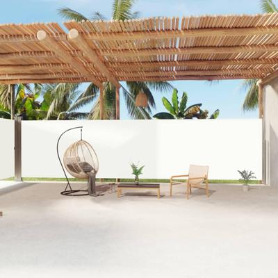 VidaXL Windscherm uittrekbaar 200x1200 cm crèmekleurig