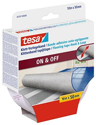 tesa Klittenband voor tapijt Om vast te plakken (l x b) 10 m x 50 mm Wit 1 stuk(s)