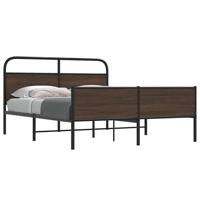 Bedframe zonder matras metaal bruin eikenkleurig 150x200 cm - thumbnail