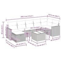 8-delige Loungeset met kussens poly rattan beige - thumbnail