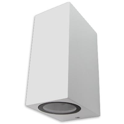 LED Tuinverlichting - Buitenlamp - Prixa Hoptron - Up en Down - GU10 Fitting - Vierkant - Mat Wit - Aluminium