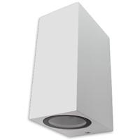 LED Tuinverlichting - Buitenlamp - Prixa Hoptron - Up en Down - GU10 Fitting - Vierkant - Mat Wit - Aluminium - thumbnail