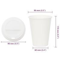 VidaXL Papieren koffiekopjes met deksel 1000 st 12oz 300 ml - thumbnail