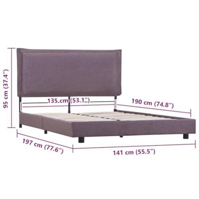 Bedframe zonder matras stof taupe 135x190 cm Bedframe zonder matras stof taupe 135x190 cm