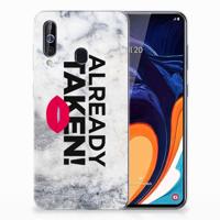 Samsung Galaxy A60 | Siliconen hoesje | met naam Already Taken White - thumbnail