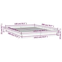 Bedframe met LED massief grenenhout wasbruin 140x200 cm - thumbnail