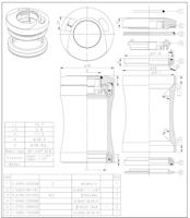 Tecora balhoofdstel1 1/8 inch semi geintegreerd met kabel doorvoer - thumbnail