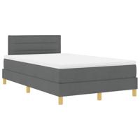 Boxspring Bed met Matras & LED Donkergrijs 120x190 cm Stof - thumbnail