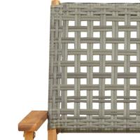 7-delige Tuinset poly rattan en massief hout grijs - thumbnail