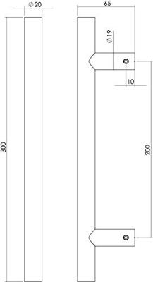 Intersteel Deurgreep T-model Ø 20 mm - 300 mm mat zwart
