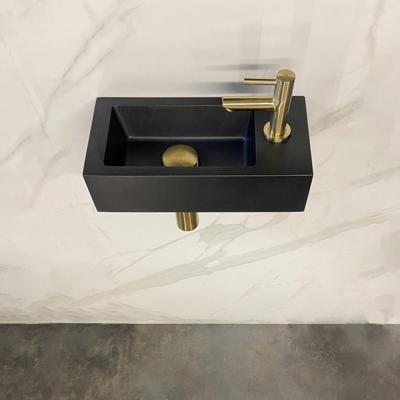 Wiesbaden Fonteinset Mini Rhea 36x18x9 cm Rechts Quartz Geborsteld Messing Goud