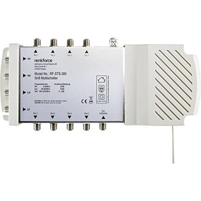 Renkforce RF-STS-380 Satelliet multiswitch Ingangen (satelliet): 5 (4 satelliet / 1 terrestrisch) Aantal gebruikers: 8 geschikt voor Quad LNB Renkforce RF-STS-380 Satelliet multiswitch Ingangen (satelliet): 5 (4 satelliet / 1 terrestrisch) Aantal gebruikers: 8 geschikt voor Quad LNB