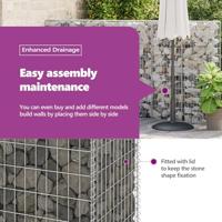 Schanskorfmuur met deksels 100x60x100 cm gegalvaniseerd staal - thumbnail