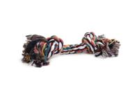 Flossytouw gekleurd met 2 knopen hondenspeelgoed - 50 gram - thumbnail