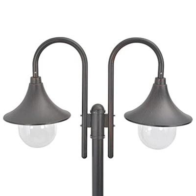 VidaXL Paalverlichting tuin e27 220 cm aluminium brons 2-delig